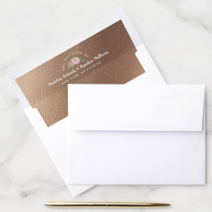 Alluring Rose Vintage Rose Gold Wedding Monogram Envelope Liner