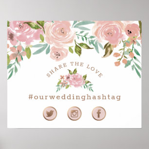 Alluring Rose Vintage Social Media Wedding Share Poster