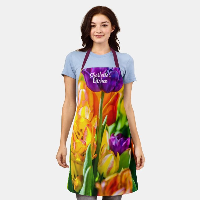 Alluring Tulip Flowers Apron (Worn)