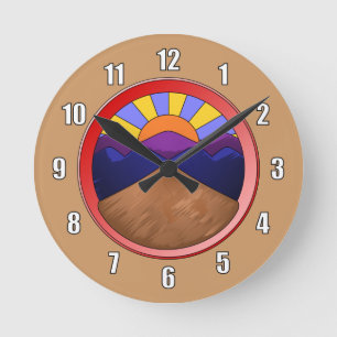 Alluvial Fan Logo Round Clock