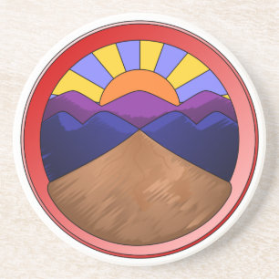 Alluvial Fan Logo Sandstone Coaster