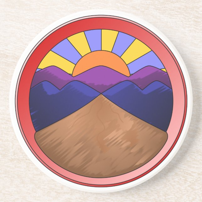 Alluvial Fan Logo Sandstone Coaster (Front)