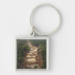 Alluvial Gold Mining. Rainforest, Guyana. Keychain