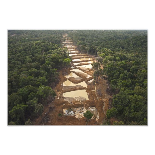 Alluvial Gold Mining. Rainforest, Guyana. Photo Print (Front)