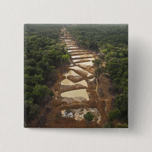 Alluvial Gold Mining. Rainforest, Guyana. Pinback Button