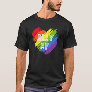 Ally Af Heart Lgbt Community Proud Ally Lgbt Prid T-Shirt