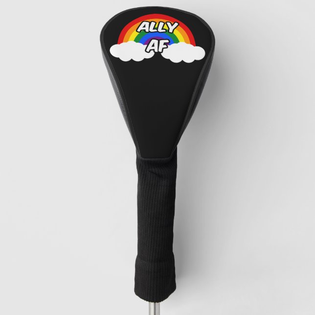 Ally AF I - LGBTQ Flag Gay Trans Queer Pride Golf Head Cover (Front)