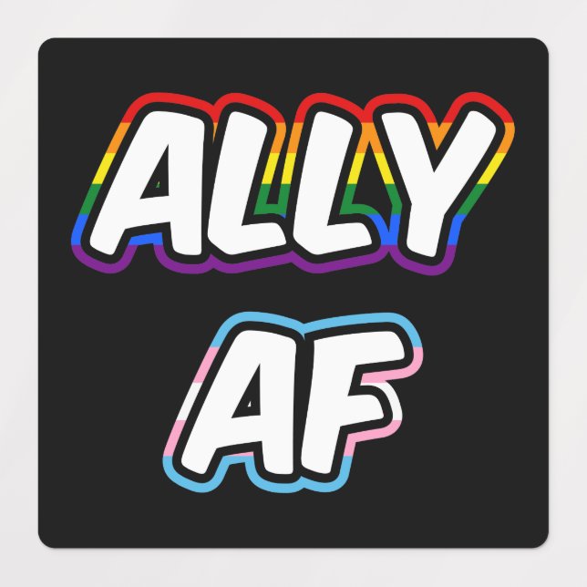Ally AF II - LGBTQ Flag Gay Trans Queer Pride Labels (Design 1)