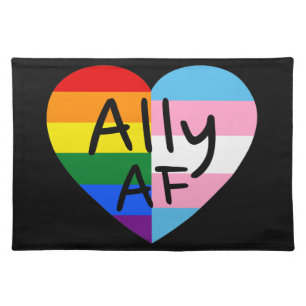 Ally AF III - LGBTQ Flag Gay Trans Queer Pride Cloth Placemat