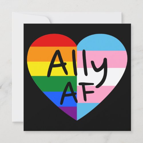 Ally AF III _ LGBTQ Flag Gay Trans Queer Pride Invitation