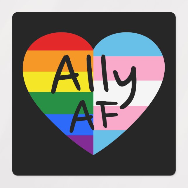 Ally AF III - LGBTQ Flag Gay Trans Queer Pride Labels (Design 1)