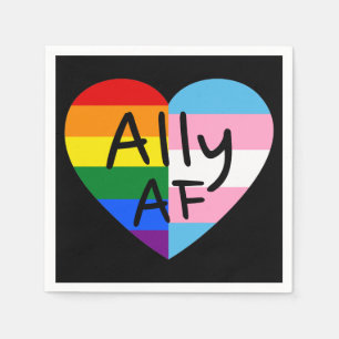 Ally AF III - LGBTQ Flag Gay Trans Queer Pride Napkins