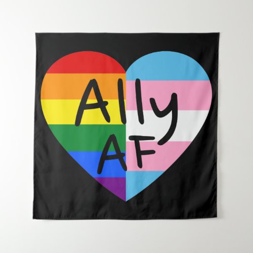 Ally AF III _ LGBTQ Flag Gay Trans Queer Pride Tapestry