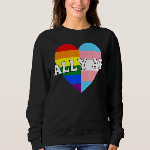 Ally Af Lgbtq Flag Gay Pride Equality Trans Lesbia Sweatshirt