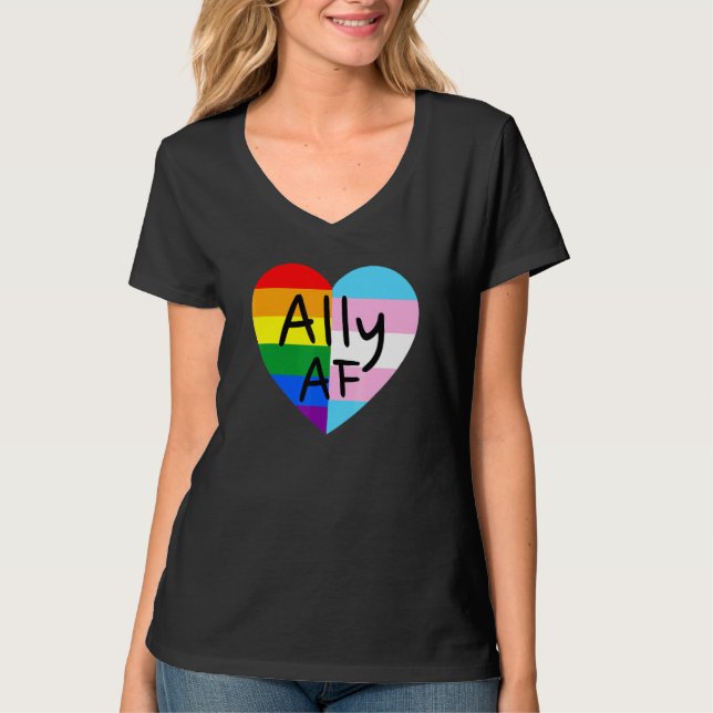 Ally Af Lgbtq Flag Gay Pride Equality Trans Lesbia T-Shirt (Front)