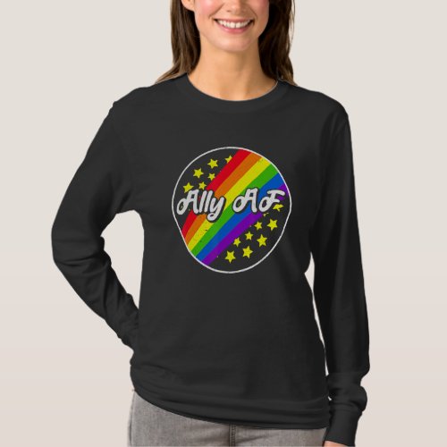 Ally Af Proud Straight Equality Gay Pride Lgbtq Hu T_Shirt