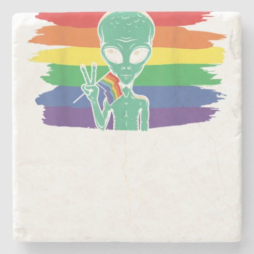 Ally AF rainbow flag for LGBT Pride month support  Stone Coaster