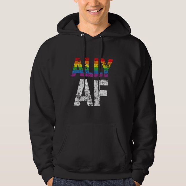 Ally AF Straight Proud Ally Hoodie (Front)
