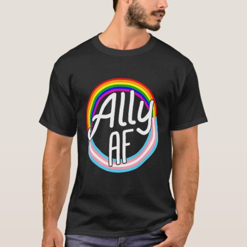 Ally Af Trans Flag Love Equality Lgbt Pride Flag L T_Shirt