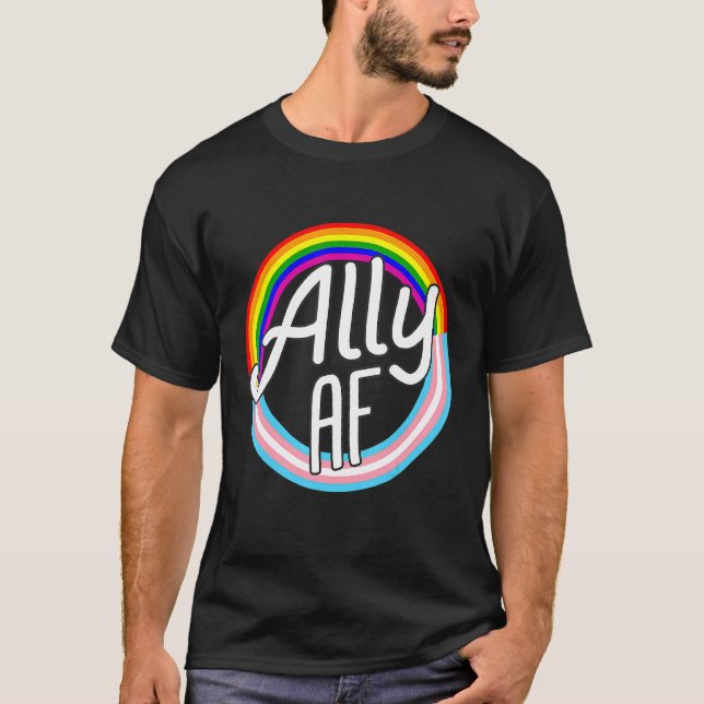 Ally Af Trans Flag Love Equality Lgbt Pride Flag L T-Shirt (Front)