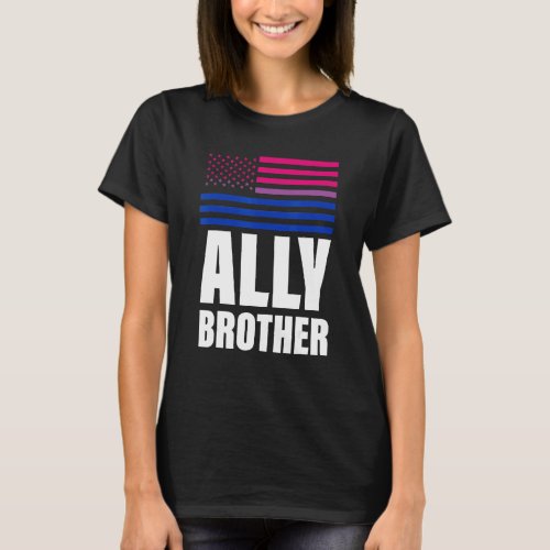 Ally Brother Bisexual Flag Lgbt Gay Pride T_Shirt