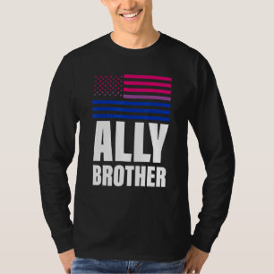 Ally Brother Bisexual Flag Lgbt Gay Pride T-Shirt