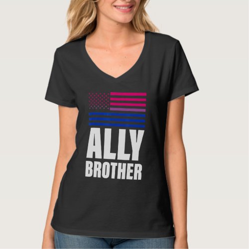 Ally Brother Bisexual Flag Lgbt Gay Pride T_Shirt