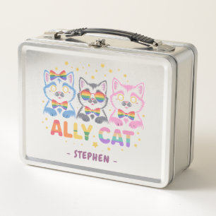 Ally Cat – Cute Colorful Cat LGBTQ Pride Metal Lunch Box