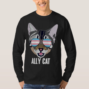 Ally Cat Funny Cat Trans Pride T-Shirt