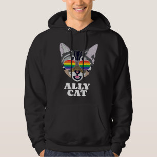 Ally Cat  Gay Pride Hoodie