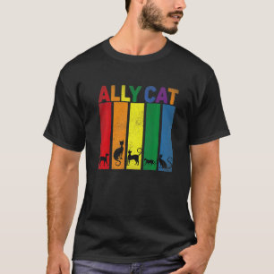 Ally Cat Lgbt Gay Rainbow Pride Flag  Ally Cat Lgb T-Shirt