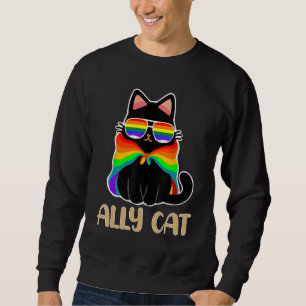Ally Cat LGBT Gay Rainbow Pride Flag Boys Men Girl Sweatshirt