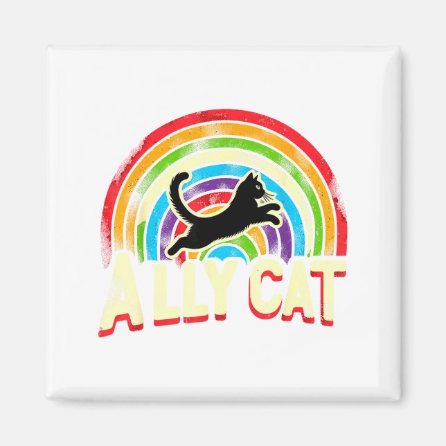 Ally Cat Lgbt Pride Cat  Magnet (Front)