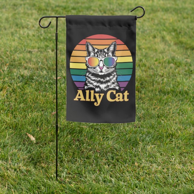 Ally Cat LGBT Rainbow Flag LGBTQ Gift (In SItu)