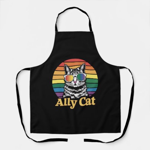 Ally Cat LGBT Rainbow Flag LGBTQ Gift Apron