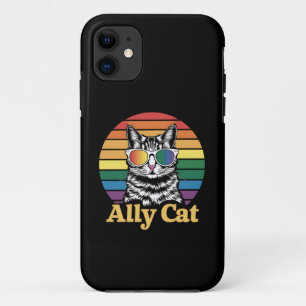 Ally Cat LGBT Rainbow Flag LGBTQ Gift iPhone 11 Case