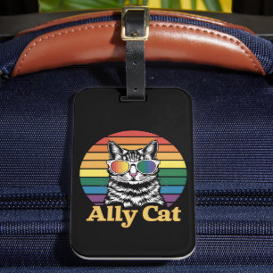 Ally Cat LGBT Rainbow Flag LGBTQ Gift Luggage Tag