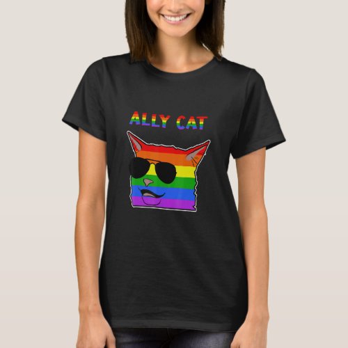 Ally Cat Memes  Smudge The Cat Lgbtq  T_Shirt