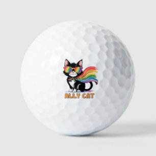 Ally Cat – Rainbow Cat LGBTQ Pride Golf Balls