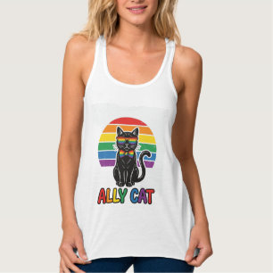 Ally Cat Rainbow Pride Vintage Cat Shirt Design_1