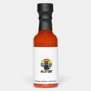 Ally Cat Rainbow Pride Vintage Cat Shirt Design_1 Hot Sauces