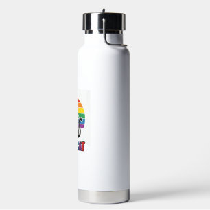 Ally Cat Rainbow Pride Vintage Cat Shirt Design_1 Water Bottle