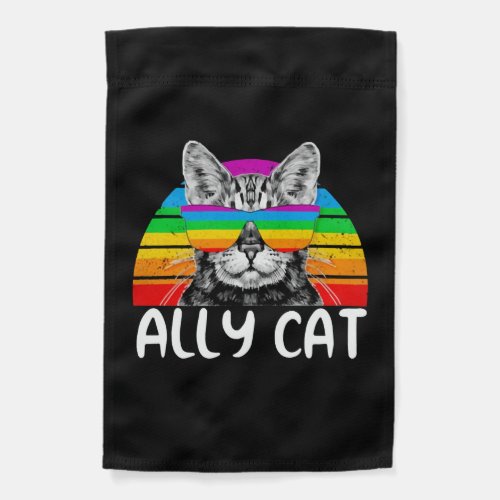 Ally Cat Rainbow Sunglasses LGBT Gay Pride Garden Flag