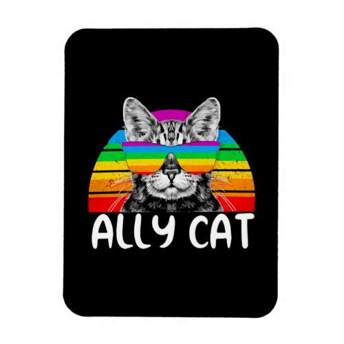 Ally Cat Rainbow Sunglasses LGBT Gay Pride Magnet