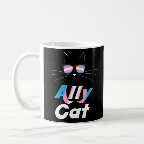 Ally Cat Rainbow Sunglasses Transgender Pride Kitt Coffee Mug