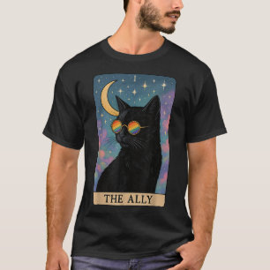 Ally Cat Tarot Card Pride Sunglasses Gay Pride T-Shirt