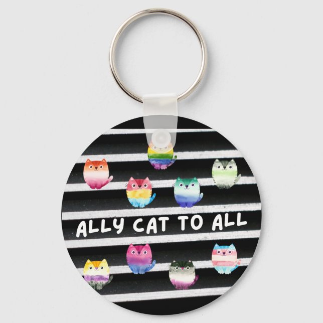 Ally Cat To All Keychain (Front)