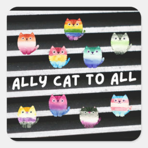 Ally Cat To All Square Sticker