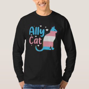 Ally Cat Transgender Pride  Cat Kitten LGBT Trans  T-Shirt