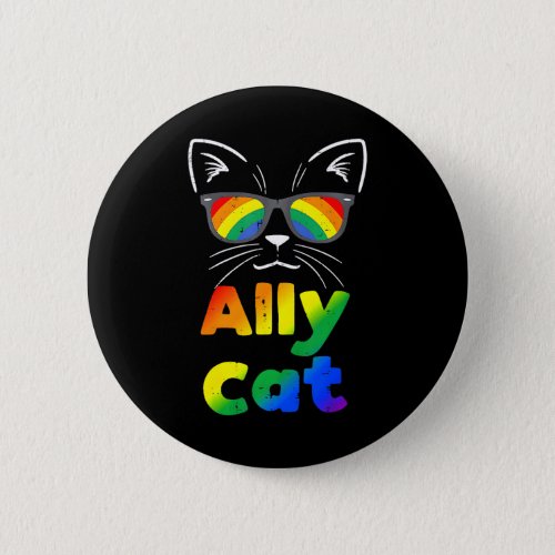 Ally Cat Transgender Trans Pride Stuff Flag Button